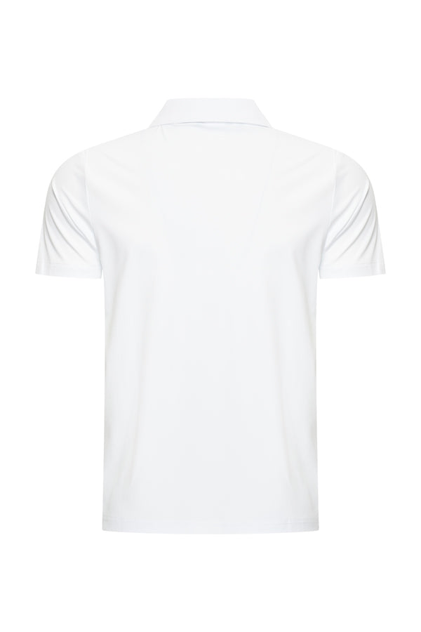 Mi Piace Heren - Men V Neck Polo Shirt - White